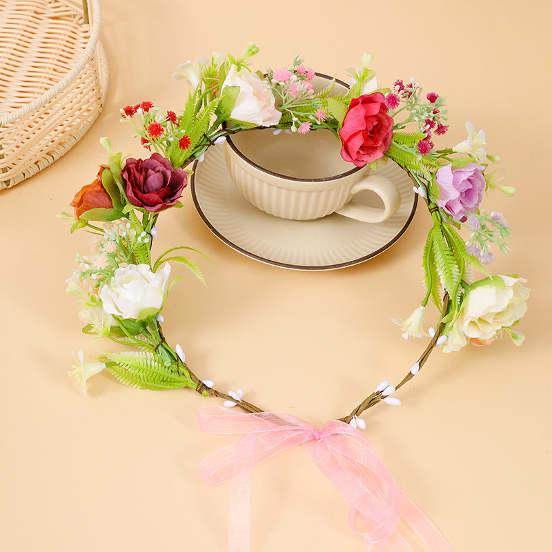 Wholesale Bride Fairy Simulation Gypsophila Flower Girls Hair Accessories Hair Band